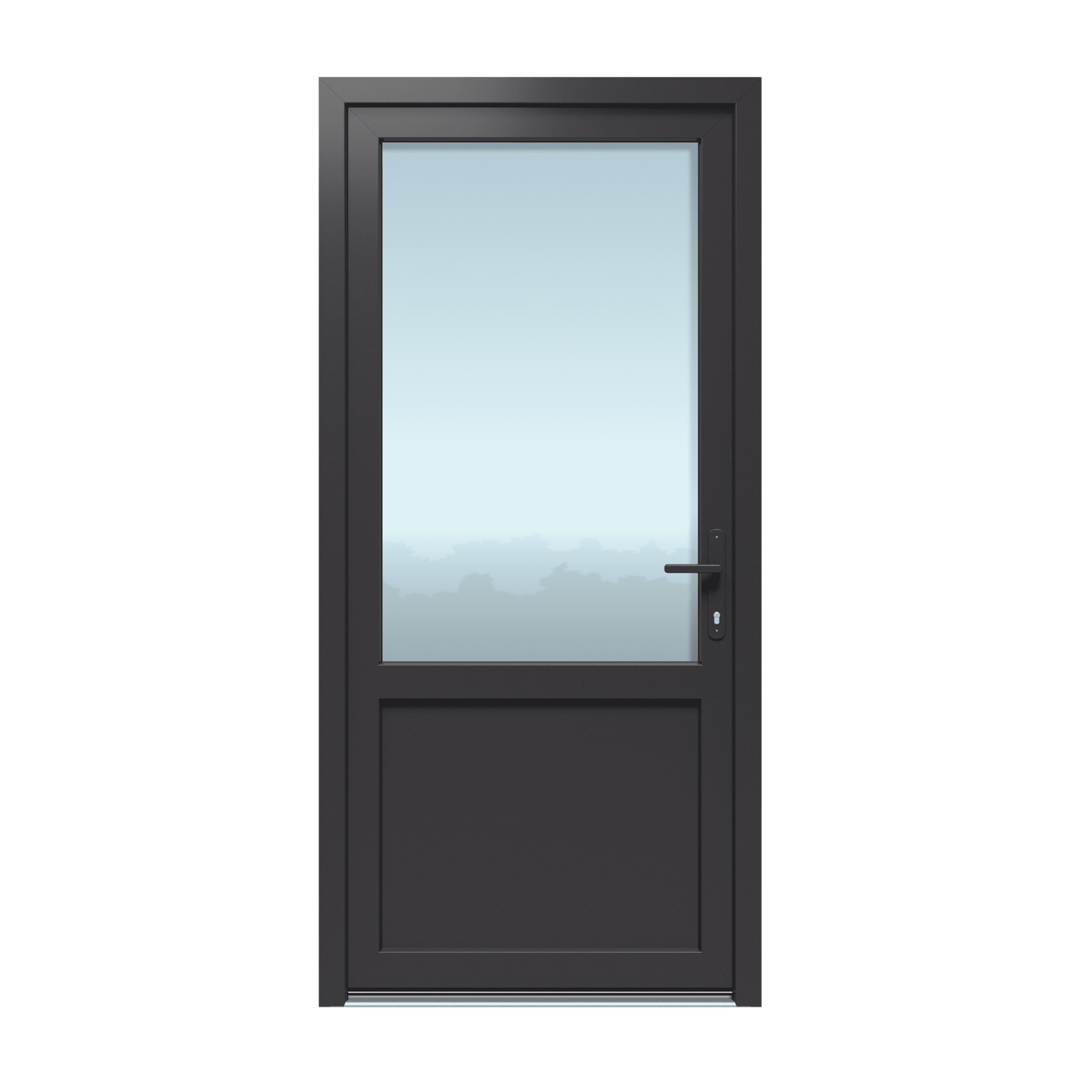 Antraciete Kunststof Deur met Kozijn 2/3 Glas