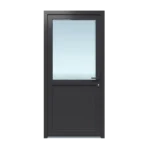 Antraciete Kunststof Deur met Kozijn 1/2 Glas