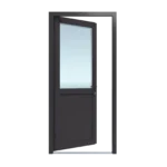 Antraciete  Kunststof Deur met Kozijn 1/2 Glas İnclusief İntrek - Afbeelding 2