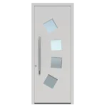 Kunststof Deur met Kozijn 4-Delig Vierkant Mat Glas Lichtgrijs
